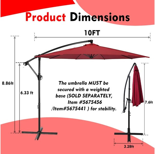 10 Ft. Steel Cantilever Offset Outdoor