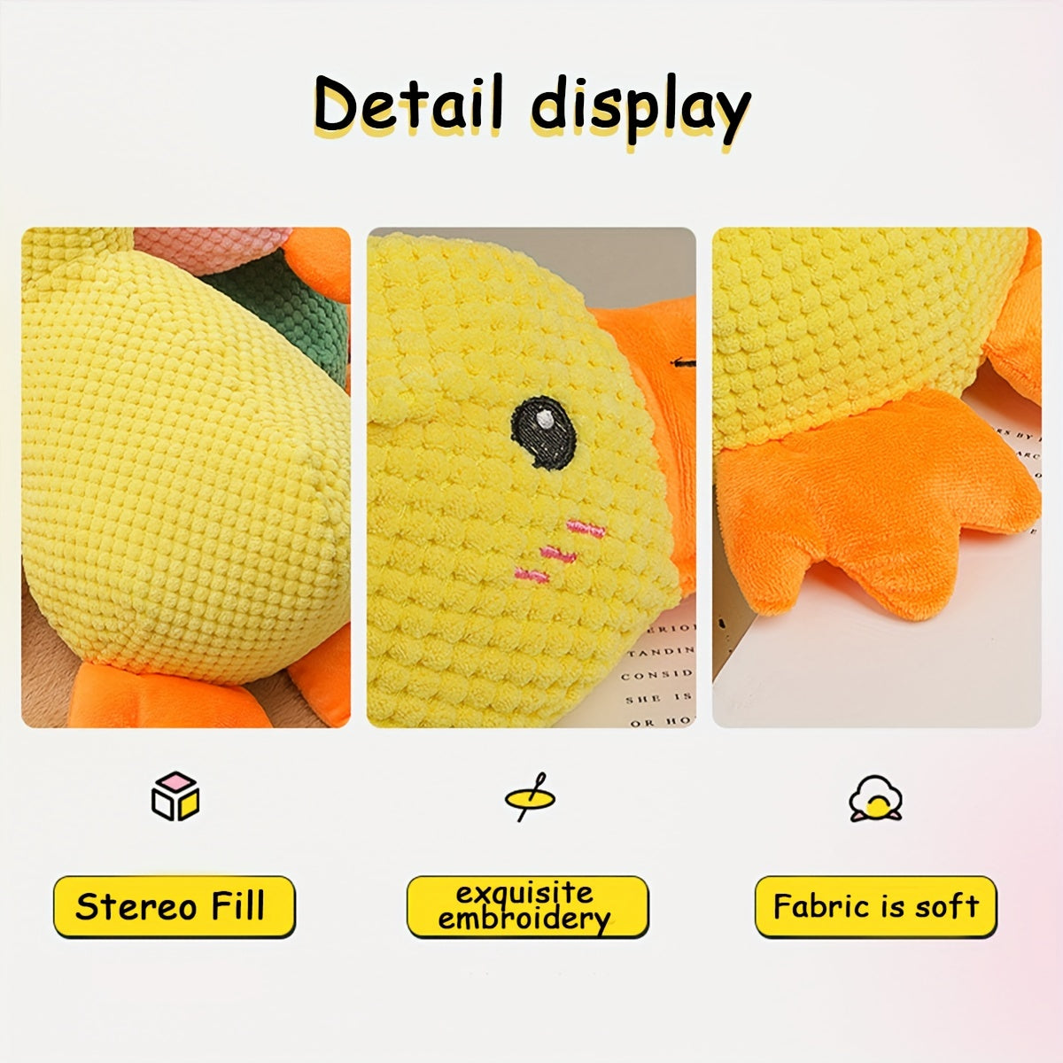 Plush Duck Squeaky Dog Toy for Pet