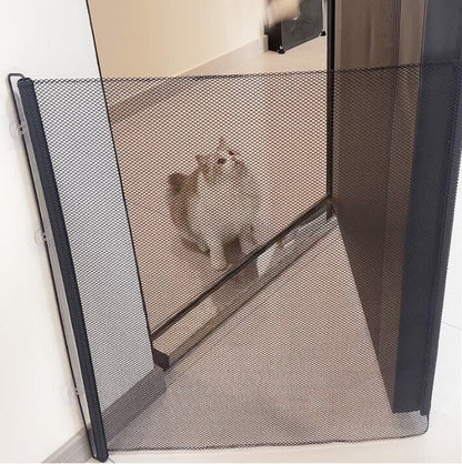 Retractable Pet & Baby Safety Gate – Folding Stair Guard