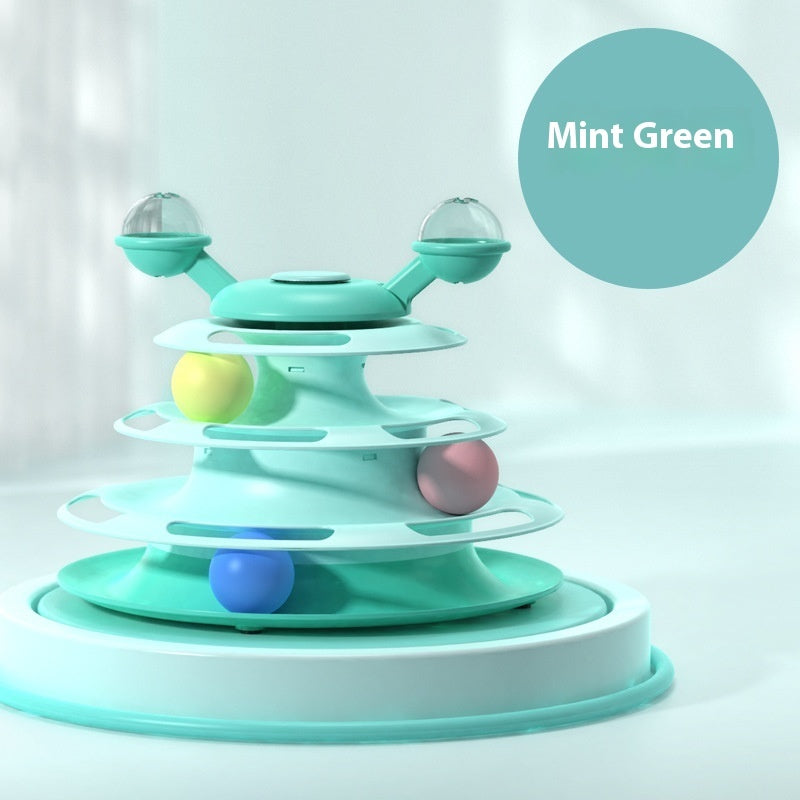 Cat Toy Tower with Rolling Balls