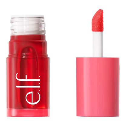 e.l.f. Sheer For It Blush Tint, Multi-Use, Long-Lasting Lip & Cheek Makeup, Creates A Natural Flush Finish, Vegan & Cruelty-Free, Left On Red