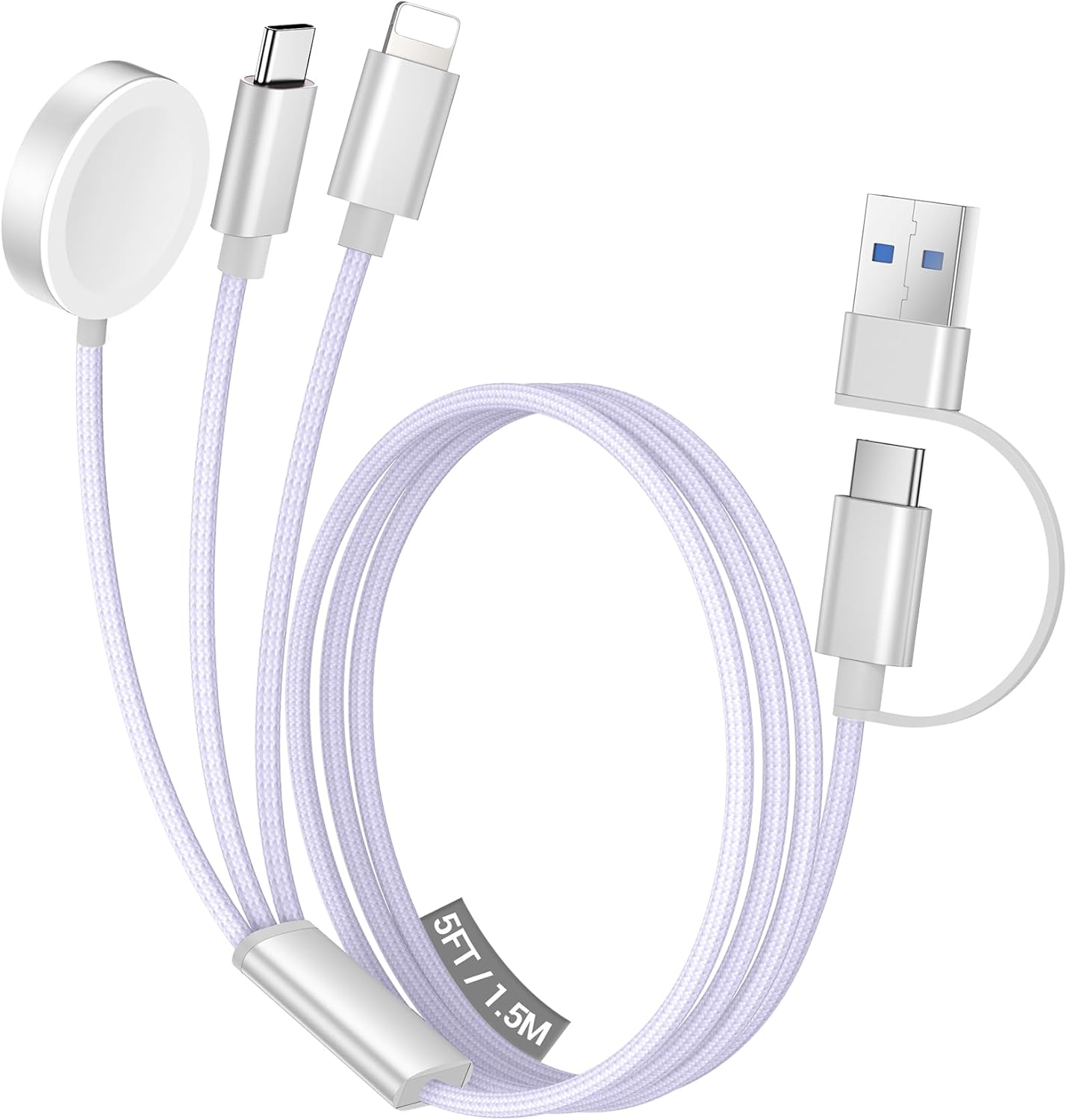 Temdan for Travel Essentials,3 in 2 USB C Cable for Apple Watch Charger