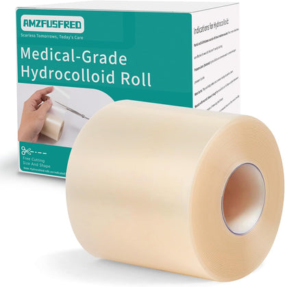 Upadated Hydrocolloid Bandages,2in*5ft Hydrocolloid Roll for Wound Care,Medical-Grade Hydrocolloid Patch Bandages with Self-Adhesive, Flexible & Waterproof DIY Size & Shape (2in*5ft)