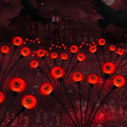 BeHiller 2-Pack Solar Halloween Eyeball Lights