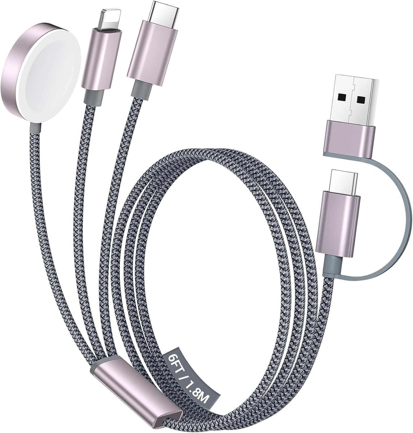 Temdan for Travel Essentials,3 in 2 USB C Cable for Apple Watch Charger