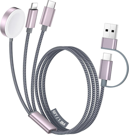 Temdan for Travel Essentials,3 in 2 USB C Cable for Apple Watch Charger