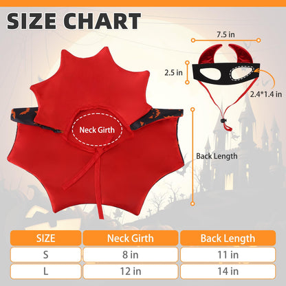 Pumpkin Cape & Hat Set for Small to Large Pets, Funny Holiday