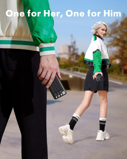 10000mAh charmast Portable Charger with Built in Cables