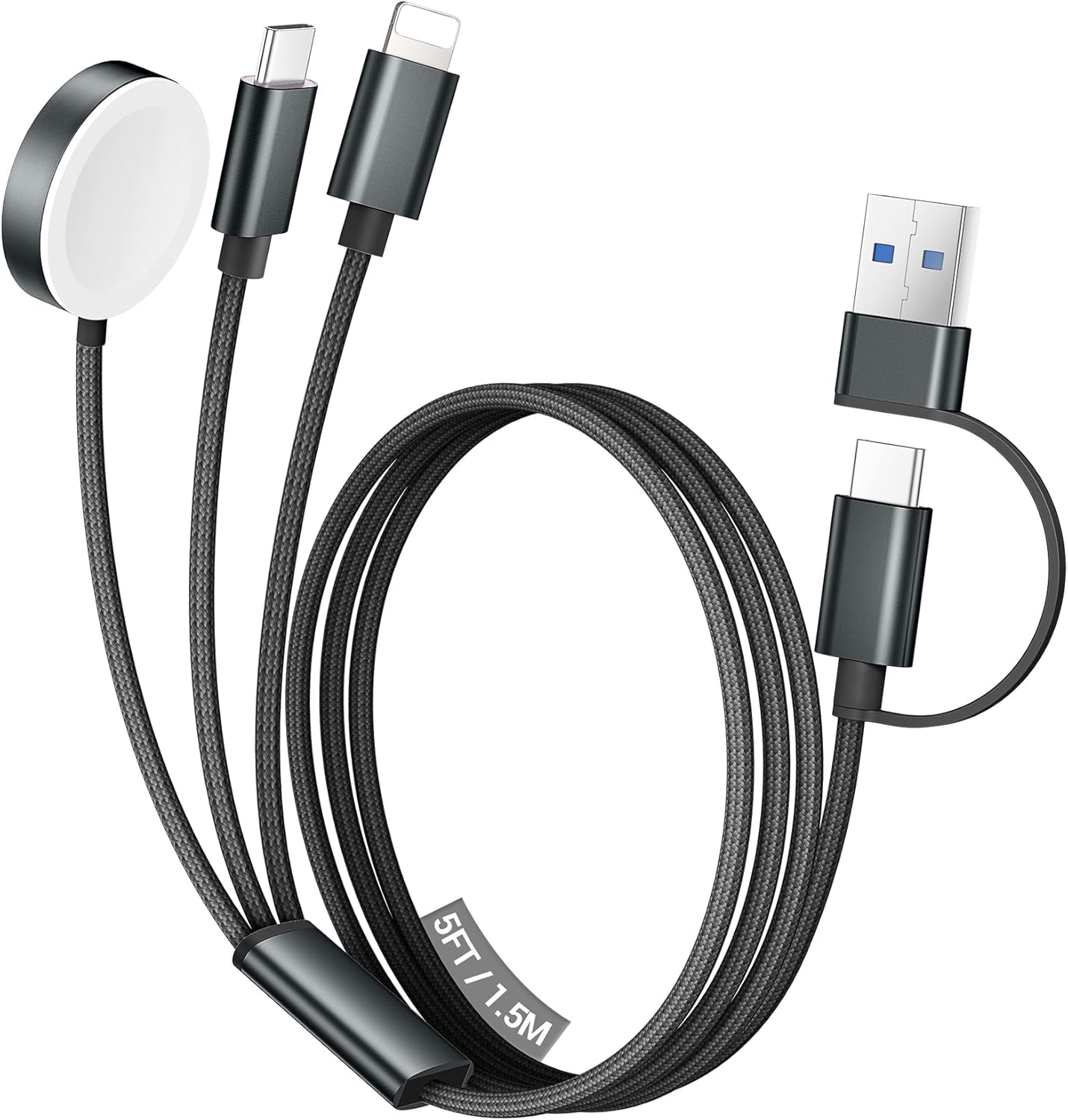 Temdan for Travel Essentials,3 in 2 USB C Cable for Apple Watch Charger