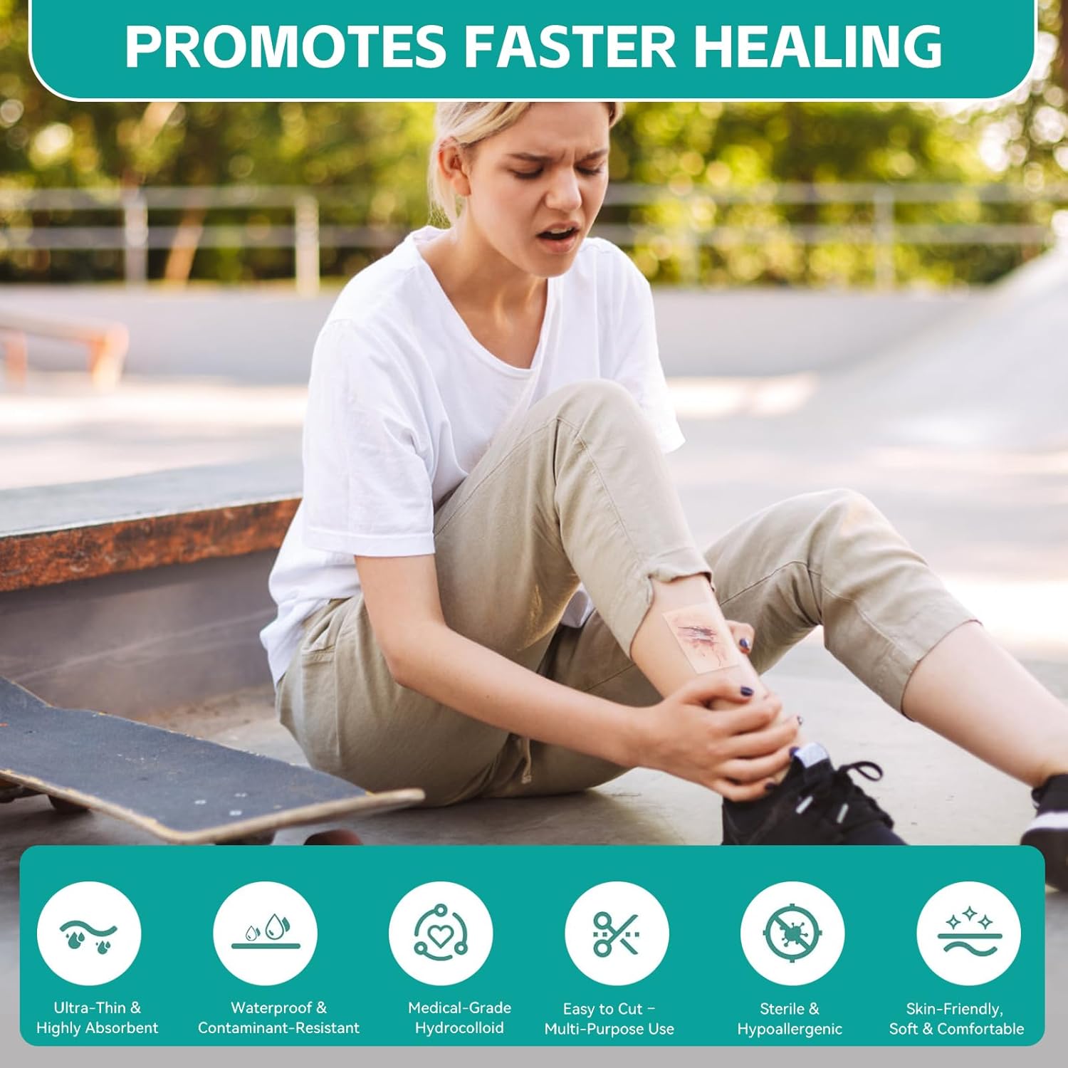 Upadated Hydrocolloid Bandages,2in*5ft Hydrocolloid Roll for Wound Care,Medical-Grade Hydrocolloid Patch Bandages with Self-Adhesive, Flexible & Waterproof DIY Size & Shape (2in*5ft)