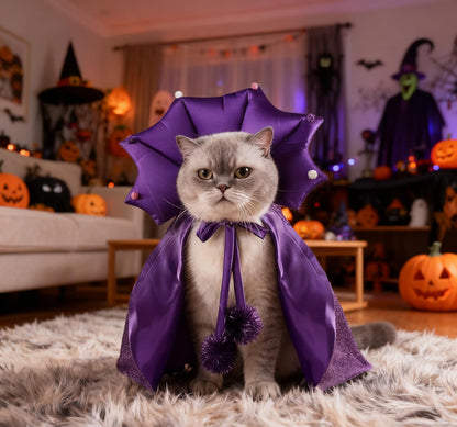 Reflective Halloween Pet Costume Cloak for Cosplay & Parties