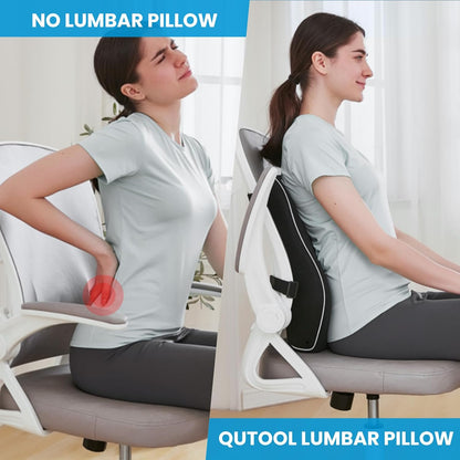 Lumbar Support Pillow for Office Chair With Mesh Cover Double Adjustable Straps