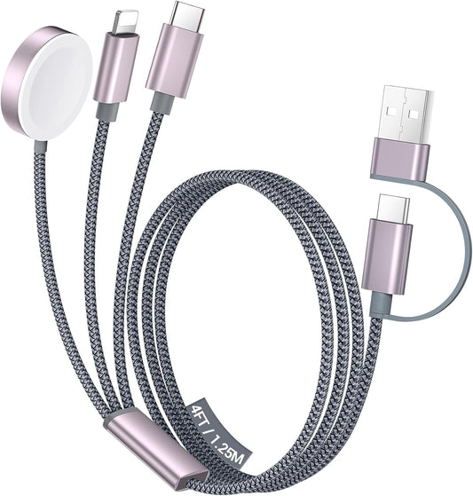 Temdan for Travel Essentials,3 in 2 USB C Cable for Apple Watch Charger