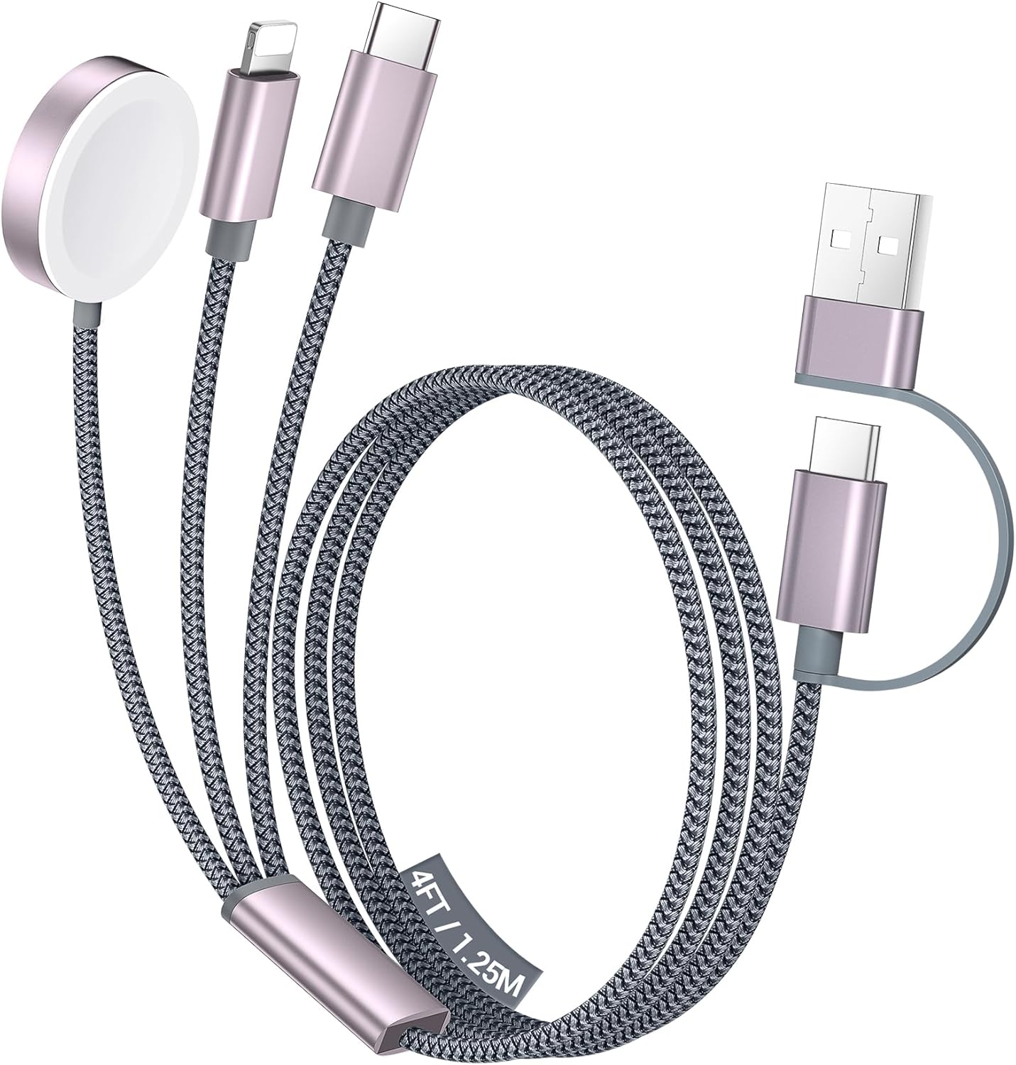 Temdan for Travel Essentials,3 in 2 USB C Cable for Apple Watch Charger