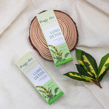 Herbal Diffuser Pen for Lung Detox and Oral Air Freshening with Extracts of Mullein, Thyme and Mint - 2 Packs