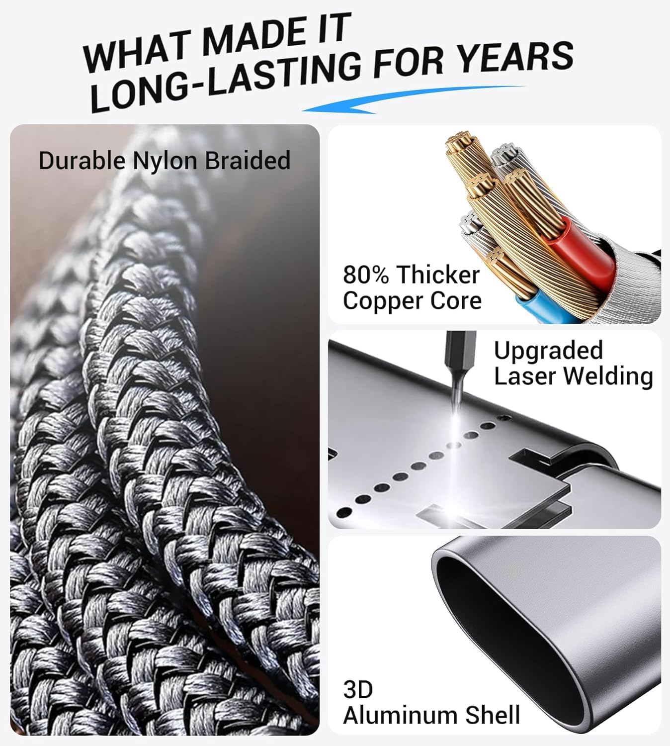 Temdan for Travel Essentials,3 in 2 USB C Cable for Apple Watch Charger