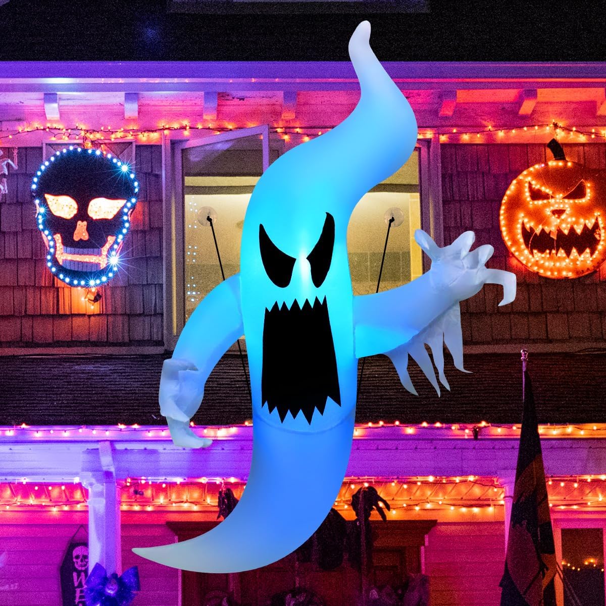 GOOSH 6FT Halloween Inflatable Hanging Ghost