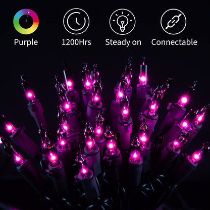 Minetom 25FT Halloween Purple String Lights