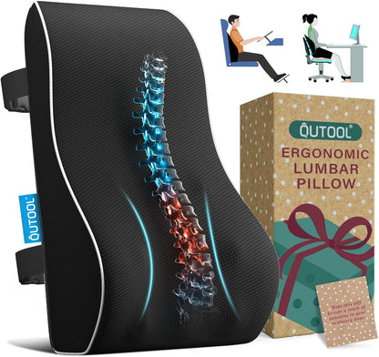 Lumbar Support Pillow for Office Chair With Mesh Cover Double Adjustable Straps