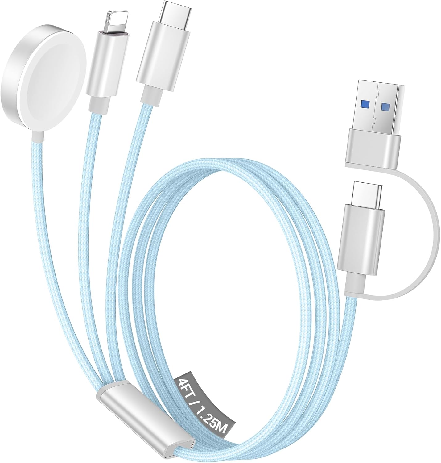 Temdan for Travel Essentials,3 in 2 USB C Cable for Apple Watch Charger