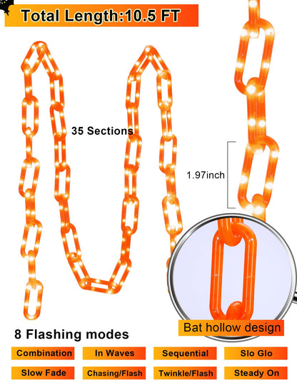 Halloween Battery-Operated Orange LED String Lights