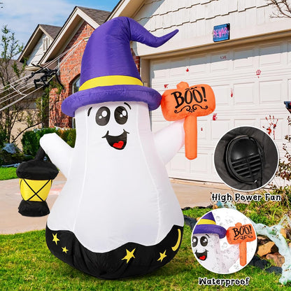 GOOSH 5FT Halloween Inflatable Wizard Ghost
