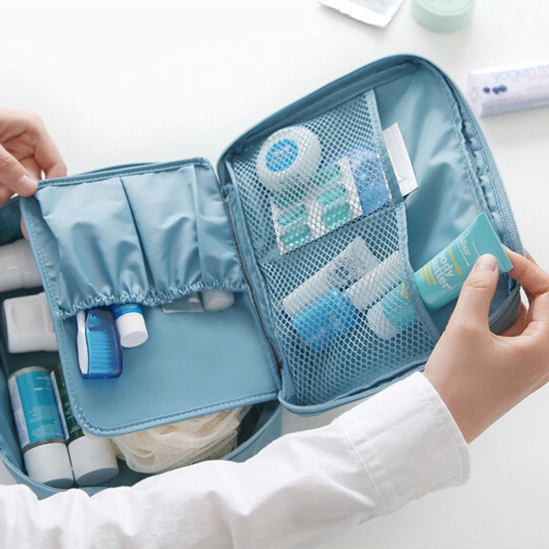 Portable Cosmetic Bag Waterproof Divider Multi-grid Pockets - Raifaonline