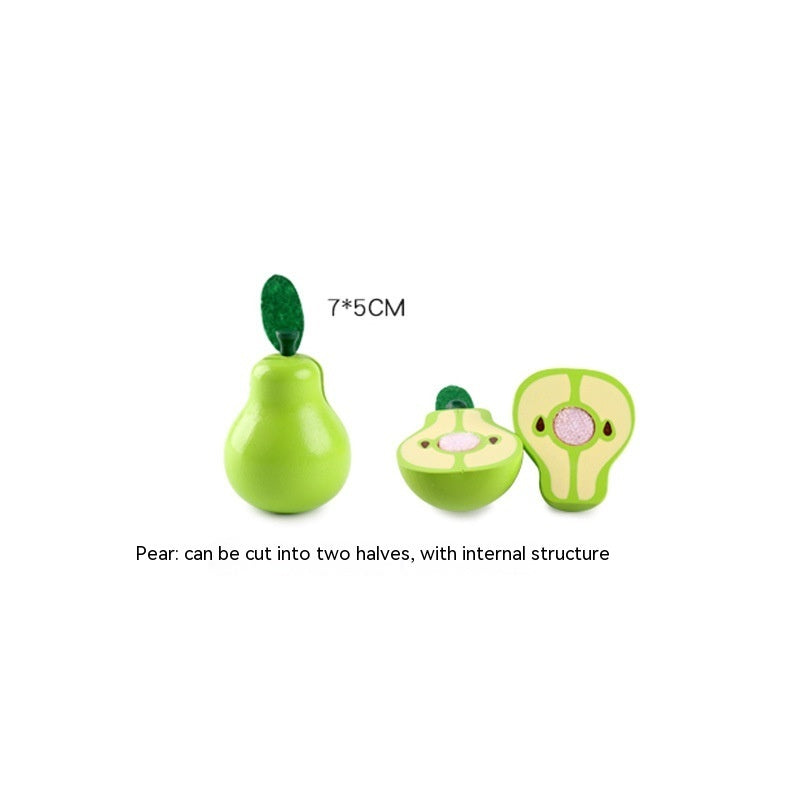 Wooden Vegetable Magnetic Children's Play House Cut Fruit Toys - Raifaonline