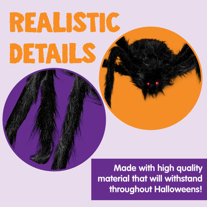 JOYIN 5ft Giant Halloween Spider – Large Black Spider for Outdoor Yard