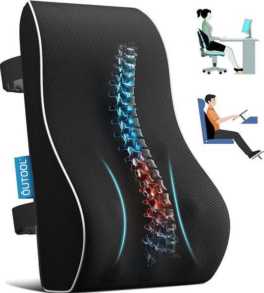 Lumbar Support Pillow for Office Chair With Mesh Cover Double Adjustable Straps