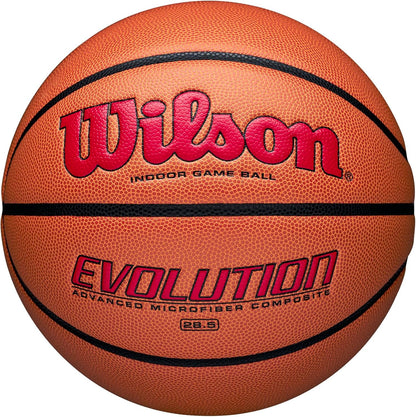 WILSON Evolution Indoor Game Basketballs - Size 5, Size 6 and Size 7