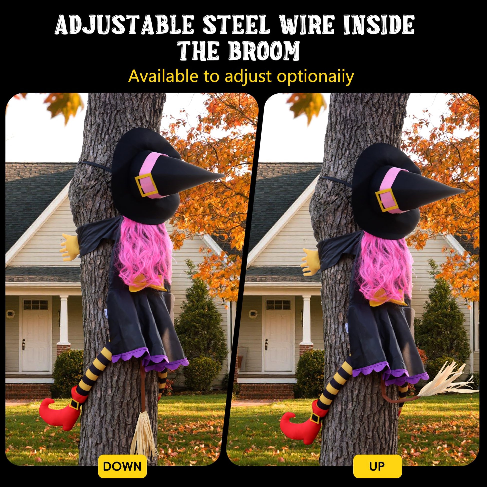 POPGIFTU 64" Crashing Witch into Tree