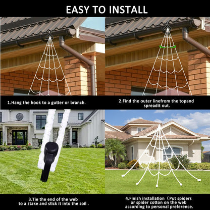 550 LED Halloween Spider Web Lights