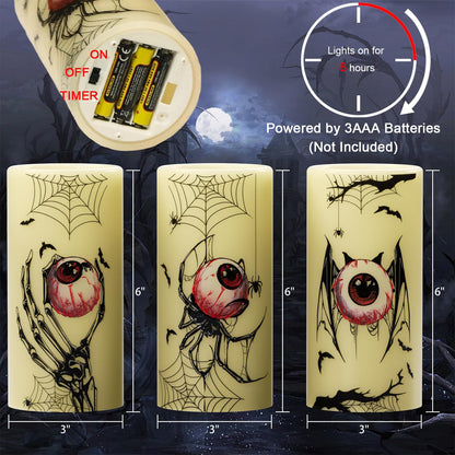 Eldnacele Halloween Flameless LED Candles
