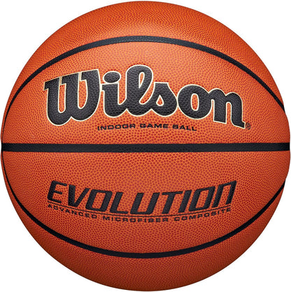 WILSON Evolution Indoor Game Basketballs - Size 5, Size 6 and Size 7