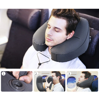 Inflatable Travel Pillow with Hood for Neck Support - Raifaonline