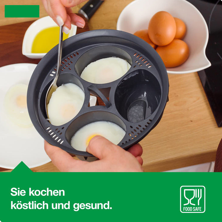 Egg Poacher and Cooker Tool with 4-in-1 Mold Tray - Raifaonline