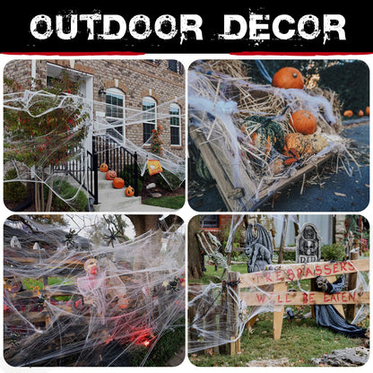 1400 Sqft Halloween Spider Web with 150 Fake Spiders