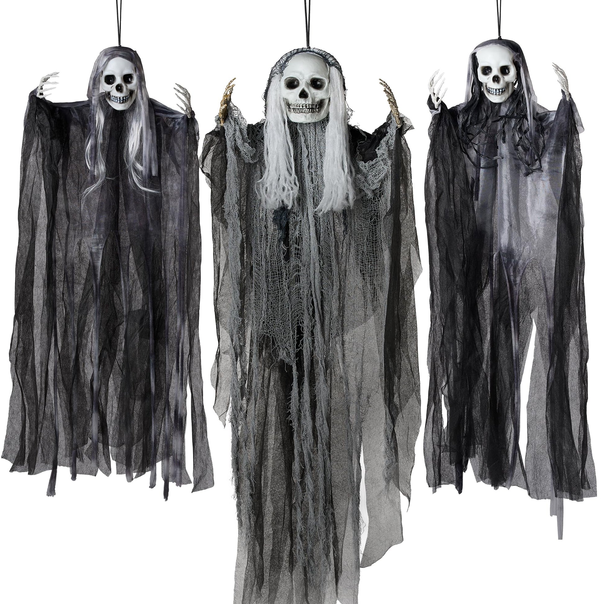 JOYIN 3-Pack Hanging Skeleton Ghosts