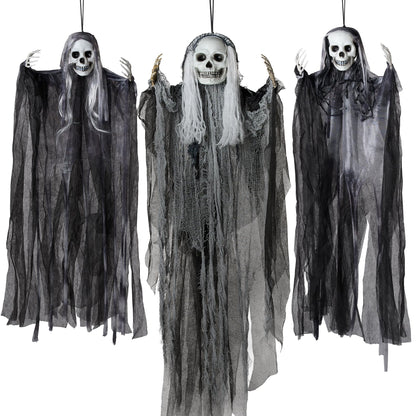 JOYIN 3-Pack Hanging Skeleton Ghosts