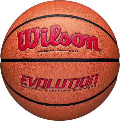 WILSON Evolution Indoor Game Basketballs - Size 5, Size 6 and Size 7