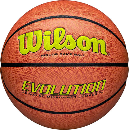 WILSON Evolution Indoor Game Basketballs - Size 5, Size 6 and Size 7