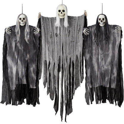 JOYIN 3-Pack Hanging Skeleton Ghosts