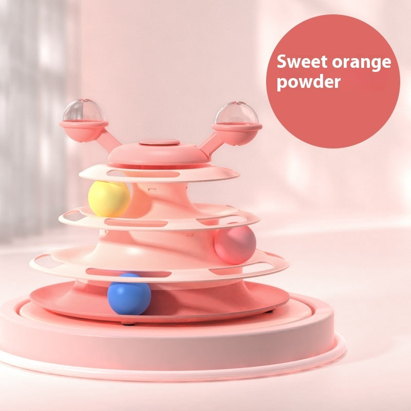 Cat Toy Tower with Rolling Balls