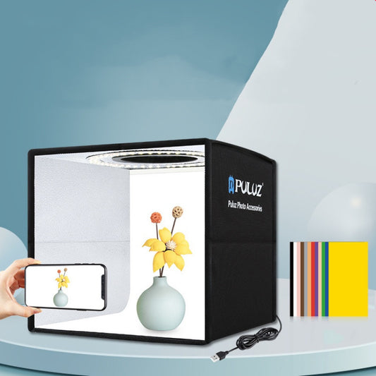 PULUZ 25cm Folding Portable High 97 CRI Ring Light Photo Lighting Studio Set