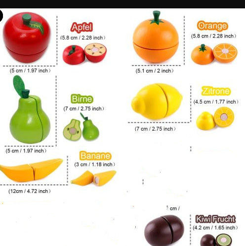 Wooden Vegetable Magnetic Children's Play House Cut Fruit Toys - Raifaonline