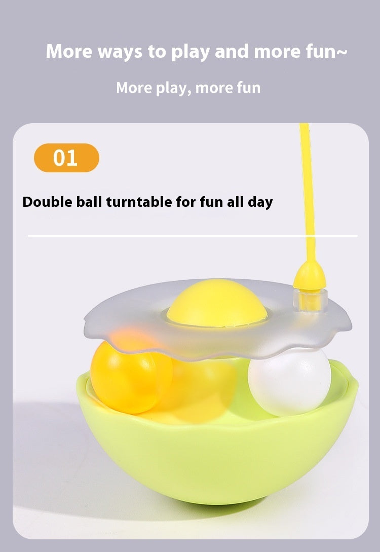 Kitten Play Toy – Wobble Feeder with Teasing Feather Wand - Raifaonline