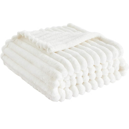 Bedsure Gentle Soft White Throw Blanket for Couch
