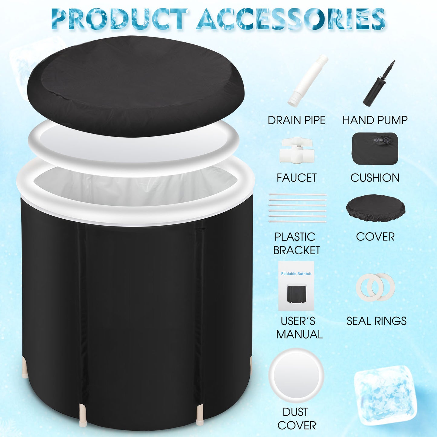 Foldable Ice Tub for Cold Water Therapy and Fitness Recovery - Raifaonline