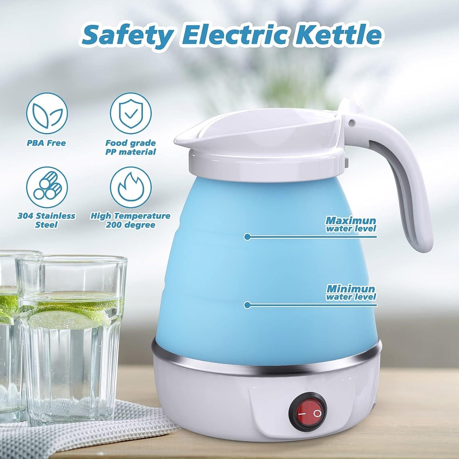 Compact Electric Kettle for Tea and Coffee, Perfect for Camping